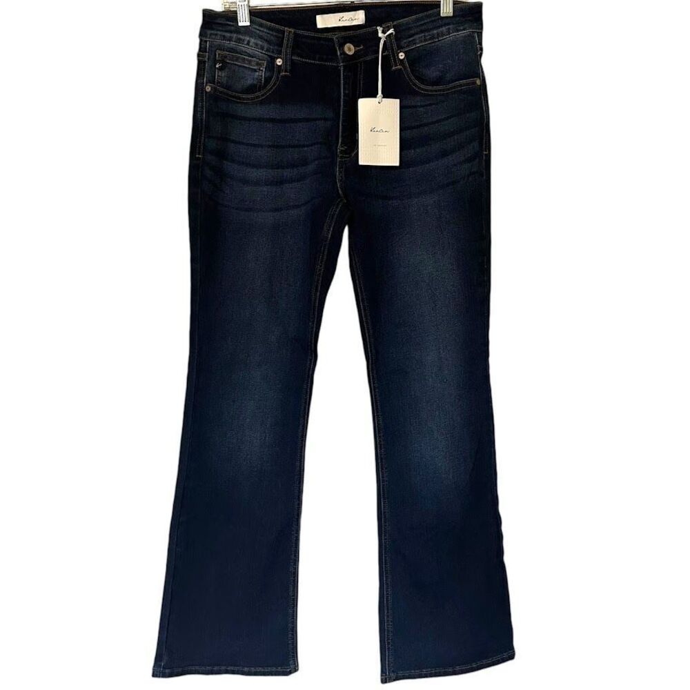 New w/ Tags Kancan Dark Wash Mid Rise Stretch Bootcut Jeans Womens 10